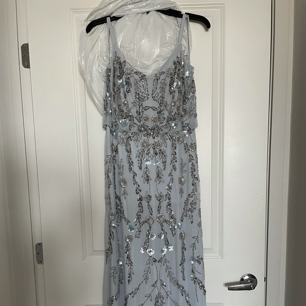 Elegant Gray Embellished Evening Dress